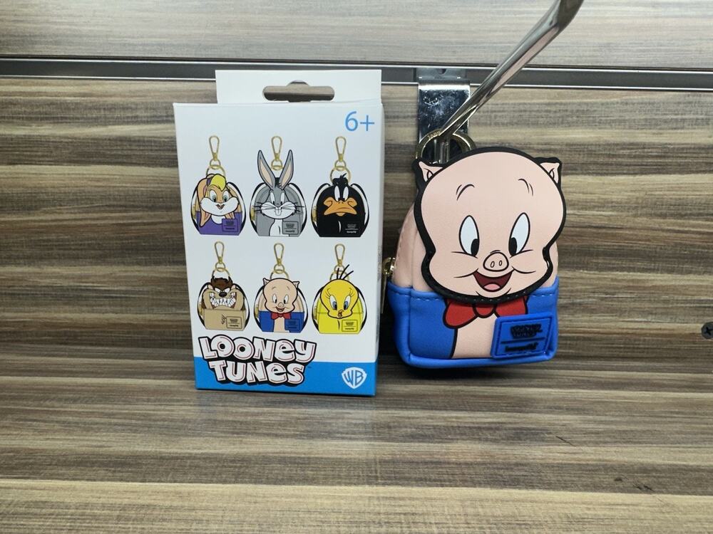 Loungefly Looney Tunes Porky Pig Mini Backpack Keychain Collectible